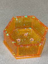 Load image into Gallery viewer, Orange Hexagonal Tiny Pot