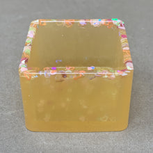 Load image into Gallery viewer, Sunny Yellow Square Pot with Chunky Glitter Hearts & Stars