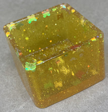 Load image into Gallery viewer, Golden Yellow Square Pot with Butterfly Glitter