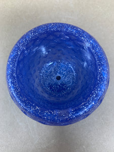 Periwinkle Blue Pot with Silver Glitter