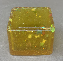 Load image into Gallery viewer, Golden Yellow Square Pot with Butterfly Glitter

