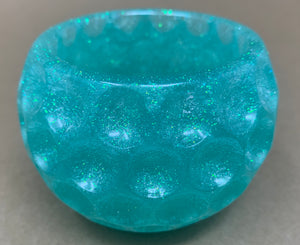 Tremendous Teal Pot with Green & Gold Glitter